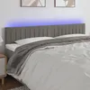 Image de vidaXL Tête de Lit à LED Meuble de Chambre à Coucher Accessoire de Lit Double Tête de Cadre de Lit Intérieur Gris Clair 3121904