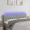 Image de vidaXL Tête de Lit à LED Meuble de Chambre à Coucher Accessoire de Lit Double Tête de Cadre de Lit Intérieur Gris Clair 3121946
