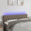 Image de vidaXL Tête de Lit à LED Meuble de Chambre à Coucher Accessoire de Lit Double Tête de Cadre de Lit Intérieur Taupe 3121950