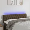 Image de vidaXL Tête de Lit à LED Meuble de Chambre à Coucher Accessoire de Lit Double Tête de Cadre de Lit Intérieur Marron Foncé 3121957