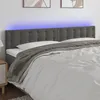 Image de vidaXL Tête de Lit à LED Meuble de Chambre à Coucher Accessoire de Lit Double Tête de Cadre de Lit Intérieur Gris Foncé 3122101
