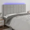 Image de vidaXL Tête de Lit à LED Meuble de Chambre à Coucher Accessoire de Lit Double Tête de Cadre de Lit Intérieur Gris Clair 3122430