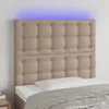 Image de vidaXL Tête de Lit à LED Meuble de Chambre à Coucher Accessoire de Lit Simple Tête de Cadre de Lit Intérieur Cappuccino 3122513