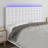 Image de vidaXL Tête de Lit à LED Meuble de Chambre à Coucher Accessoire de Lit Double Tête de Cadre de Lit Intérieur Blanc 3122521
