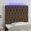 Image de vidaXL Tête de Lit à LED Meuble de Chambre à Coucher Accessoire de Lit Simple Tête de Cadre de Lit Intérieur Marron Foncé 3122745