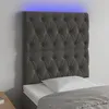 Image de vidaXL Tête de Lit à LED Meuble de Chambre à Coucher Accessoire de Lit Simple Tête de Cadre de Lit Intérieur Gris Foncé 3122791