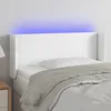 Image de vidaXL Tête de Lit à LED Meuble de Chambre à Coucher Accessoire de Lit Simple Tête de Cadre de Lit Intérieur Blanc 3123029