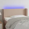 Image de vidaXL Tête de Lit à LED Meuble de Chambre à Coucher Accessoire de Lit Simple Tête de Cadre de Lit Intérieur Cappuccino 3123033