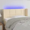 Image de vidaXL Tête de Lit à LED Meuble de Chambre à Coucher Accessoire de Lit Simple Tête de Cadre de Lit Intérieur Crème 3123215