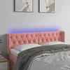 Image de vidaXL Tête de Lit à LED Meuble de Chambre à Coucher Accessoire de Lit Double Tête de Cadre de Lit Intérieur Rose 3123631