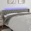 Image de vidaXL Tête de Lit à LED Meuble de Chambre à Coucher Accessoire de Lit Double Tête de Cadre de Lit Intérieur Gris Clair 3123632