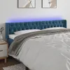 Image de 3123636 vidaXL Tête de lit à LED Bleu foncé 183x16x78-88 cm Velours