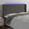 Image de vidaXL Tête de Lit à LED Meuble de Chambre à Coucher Accessoire de Lit Double Tête de Cadre de Lit Intérieur Gris Foncé 3123823