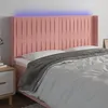 Image de vidaXL Tête de Lit à LED Meuble de Chambre à Coucher Accessoire de Lit Double Tête de Cadre de Lit Intérieur Rose 3124351