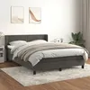 Image de 3130836 vidaXL Lit à sommier tapissier et matelas Gris foncé 140x190cm Velours