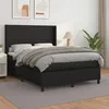 Image de vidaXL Sommier à lattes de lit avec matelas Noir 140x190 cm Similicuir 3132375