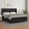 Image de vidaXL Sommier à lattes de lit avec matelas Noir 180x200 cm Similicuir 3132393