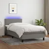 Image de vidaXL Sommier à Lattes de Lit avec Matelas et LED Lit Rembourré Lit Simple Lit Adulte de Chambre à Coucher Intérieur 3133030