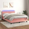 Image de vidaXL Sommier à lattes de lit avec matelas et LED Rose 140x190 cm 3134584