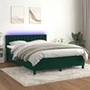 Image de vidaXL Sommier à lattes de lit matelas et LED Vert foncé 140x200 cm 3134648