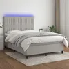 Image de vidaXL Sommier à Lattes de Lit avec Matelas et LED Lit Rembourré Lit Double Lit Adulte de Chambre à Coucher Intérieur 3135029