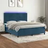 Image de vidaXL Sommier à lattes de lit avec matelas LED Bleu foncé 160x200 cm 3136015