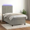 Image de vidaXL Sommier Tapissier et Matelas et LED Rembourré Matelas de Lit Adulte Lit Simple Meuble de Chambre à Coucher Gris Clair 3136101