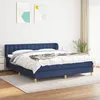 Image de 3127147 vidaXL Lit à sommier tapissier avec matelas Bleu 180x200 cm Tissu