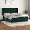 Image de vidaXL Sommier à lattes de lit et matelas Vert foncé 160x200cm Velours 3129102