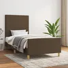 Image de vidaXL Cadre de lit avec tête de lit Marron foncé 90x190 cm Tissu 3124858