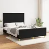 Image de vidaXL Cadre de lit avec tête de lit Noir 140x190 cm Tissu 3124889