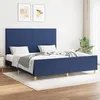 Image de vidaXL Cadre de lit avec tête de lit Bleu 160x200 cm Tissu3124909