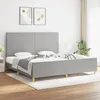 Image de vidaXL Cadre de lit avec tête de lit Gris clair 200x200 cm Tissu 3124919