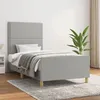 Image de vidaXL Cadre de lit avec tête de lit Gris clair 90x190 cm Tissu3124936