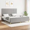 Image de vidaXL Cadre de lit avec tête de lit Gris clair 160x200 cm Tissu3125065