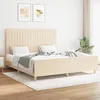 Image de vidaXL Cadre de lit avec tête de lit Crème 160 x 200 cm Tissu3125232