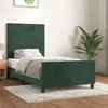 Image de vidaXL Cadre de lit avec tête de lit Vert foncé 100x200 cm Velours3125620