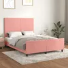 Image de vidaXL Cadre de lit avec tête de lit Rose 140x190 cm Velours3125634