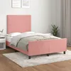 Image de vidaXL Cadre de lit avec tête de lit Rose 120x200 cm Velours3125689