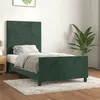 Image de 3125791 vidaXL Cadre de lit avec tête de lit Vert foncé 90x190 cm Velours
