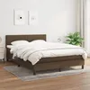 Image de VidaXL Lit à sommier tapissier avec matelas Marron foncé 140x190 cm - Modèle 3139892