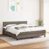 Image de vidaXL Sommier à lattes de lit avec matelas Taupe 180x200 cm Tissu 3140157