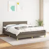 Image de vidaXL Sommier à lattes de lit avec matelas Taupe 160x200 cm Tissu 3140709