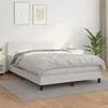 Image de vidaXL Sommier à lattes de lit avec matelas Blanc 140x190cm Similicuir 3141000