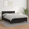 Image de 3141005 vidaXL Lit à sommier tapissier avec matelas Noir 140x200 cm Similicuir