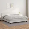 Image de 3141012 vidaXL Lit à sommier tapissier avec matelas Blanc 160x200cm Similicuir