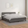Image de VidaXL Lit à sommier tapissier avec matelas Gris 160x200 cm Similicuir - Modèle 3141015