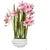 Image de Mica Decorations Plante artificielle Cymbidium - 49x40x81 cm - Polyester - Rose