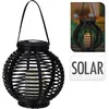 Image de Lanterne solaire - PROGARDEN - KO-CX2000240 - Rotin noir - 21x21 cm - Énergie solaire