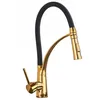 Image de Robinet de cuisine - VIKING CHOICE - Flexible - Noir doré - Laiton - Bec pivotant